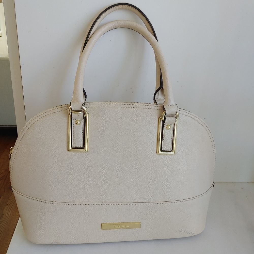 Anne Klein Bowler Winter White purse Bag tote